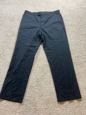 JB Britches Men’s Dress Pants Size 36x30 Black Wool Blend Flat Front Trousers